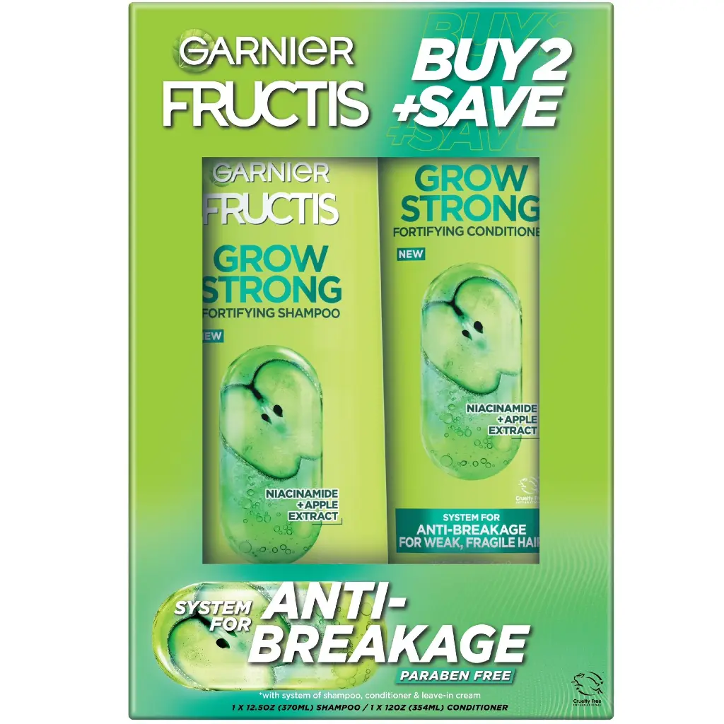 Garnier Fructis Grow Strong Shampoo & Conditioner For Stronger.webp