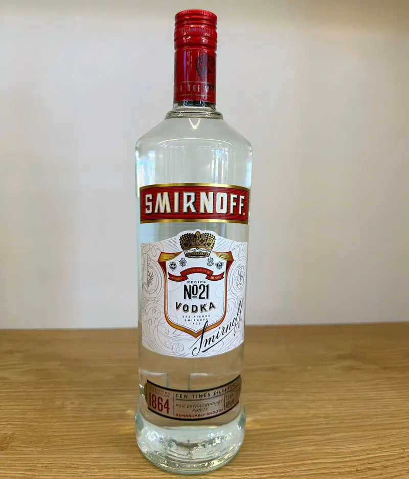 Rượu (Vodka) hiệu:SMIRNOFF VODKA 1000ml,nồng độ cồn: 40% , 12 chai/thùng ( Hàng mới 100%).