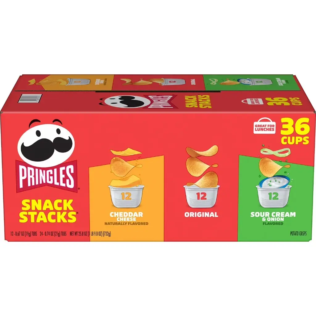 Bánh lát khoai tây (Snack), nhãn hiệu Pringles (Snack Stacks), quy cách 37g/hộp nhỏ (36 hộp/thùng).Hàng mới 100%