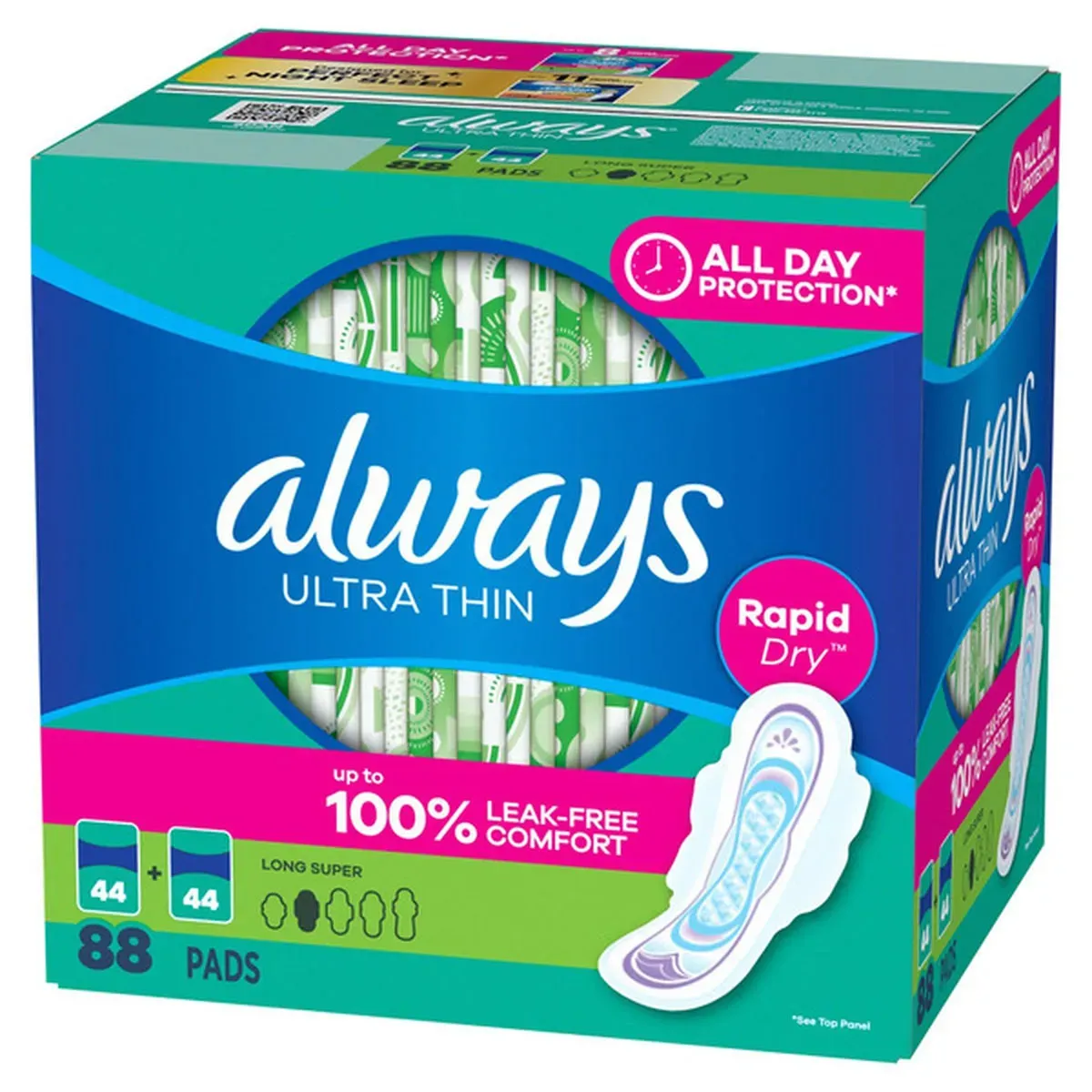 Băng vệ sinh phụ nữ Always Advanced Long Pads (Dòng thân dài), quy cách gói 88 miếng (88 counts).Hàng mới 100%